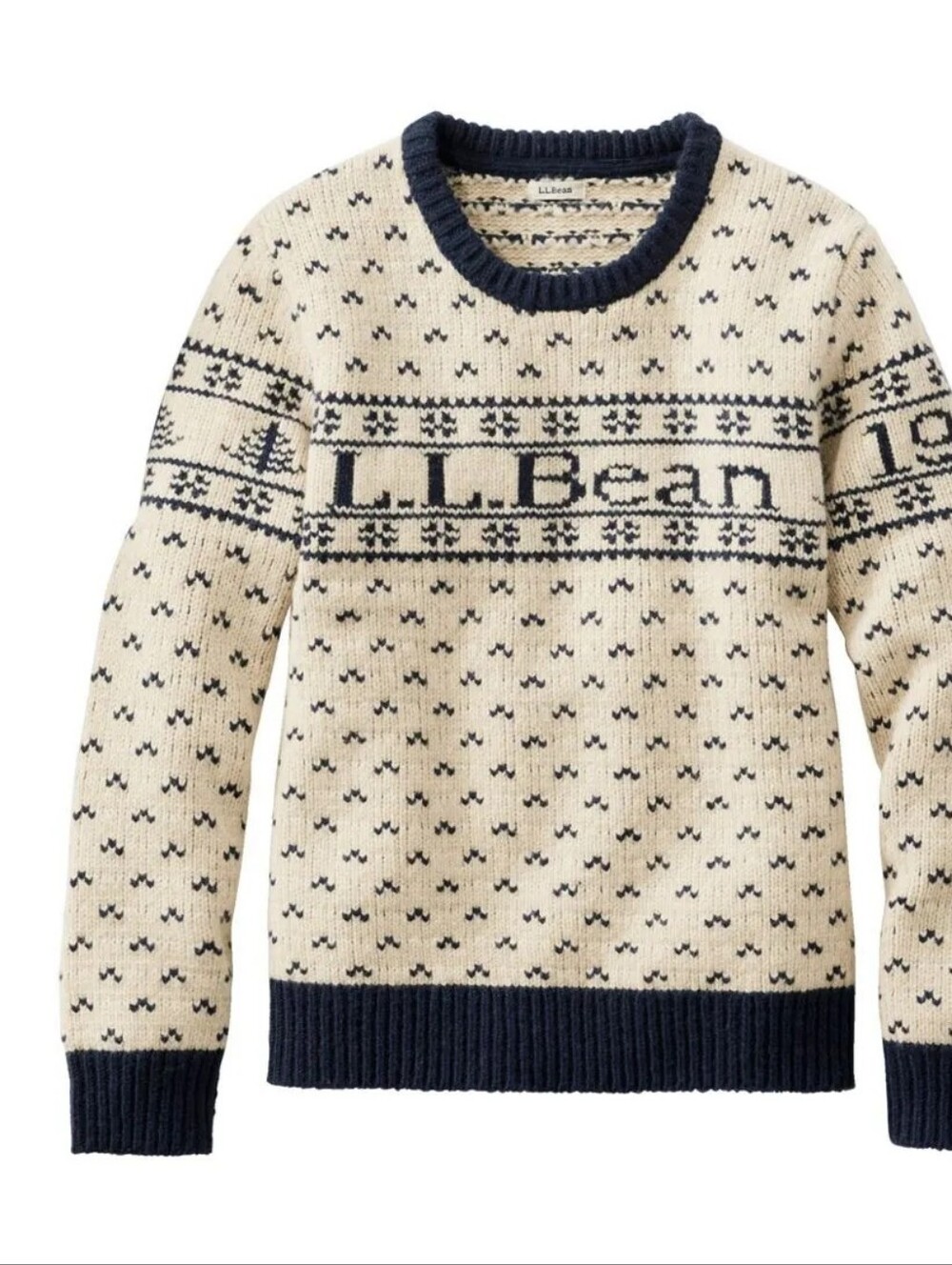 L.L. Bean Women's Bean's Classic Ragg Wool Intarsia Sweater NWOT SIZE XL - Picture 3 of 3
